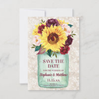 Sunflower Mason Jar Floral Wedding