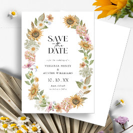 Reserve A Data Sunflower Save the Date Card