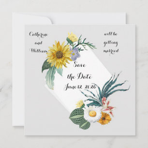 Reserve A Data Sunflower Save the Date Wedding Announce