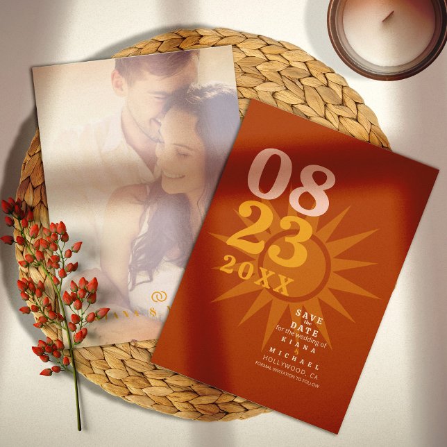 Reserve A Data Sunshine Typografia Wedding Photo Brick ID1048 (Criador carregado)