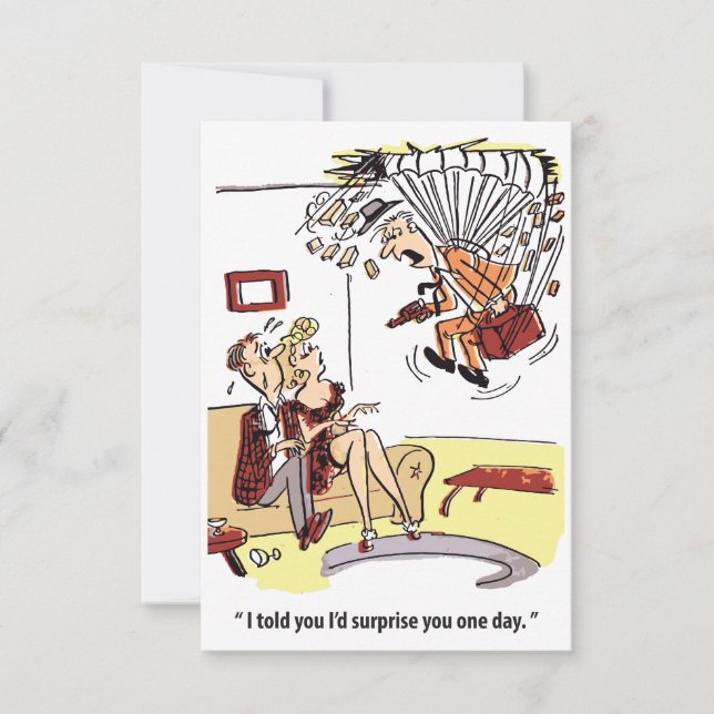 Reserve A Data Surpresa Súbita, Paraquedista, Engraçada (Frente)