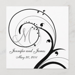 Reserve A Data Swirl Monograma Casamento Salvar Data Retroativa