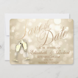 Reserve A Data Taças de Vinho com Bokeh Elegante Salve a Data