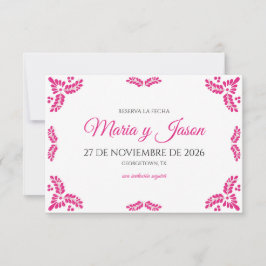 Reserve A Data Talavera Pink Floral Minimalist Spanish Wedding
