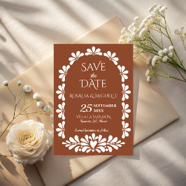 Reserve A Data Talavera terracota arco boêmio casamento mexicano