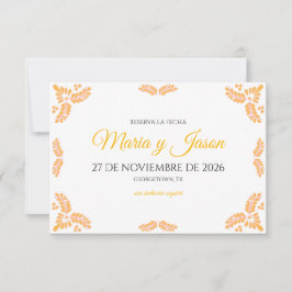 Reserve A Data Talavera Yellow Floral Minimalist Spanish Wedding
