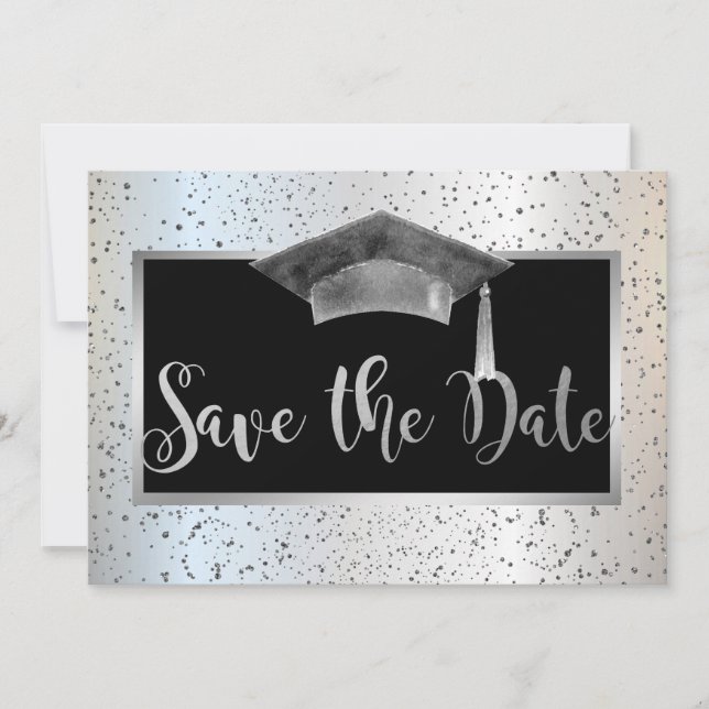 Reserve A Data Tampa de Formatura Chic,Confetes Save The Date (Frente)