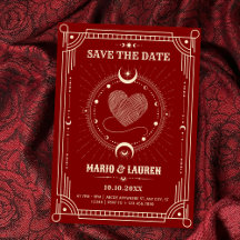 Tarot vermelho boho místico romance casamento lua