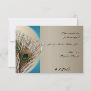 Reserve A Data Taupe Aqua Peacock Moderno Salve a Data