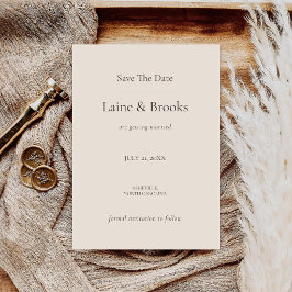 Reserve A Data Taupe Minimal Save the Date Card