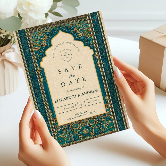 Reserve A Data Teal Arch Islamic Wedding (Criador carregado)