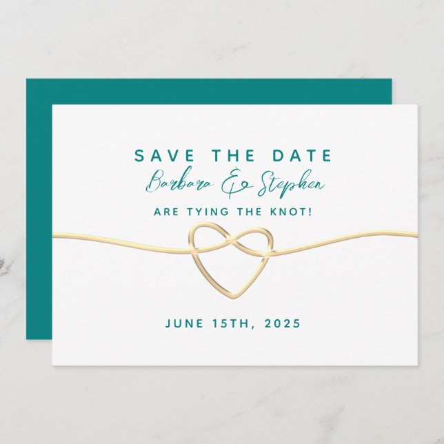 Reserve A Data Teal Calliografia Wedding (Frente/Verso)