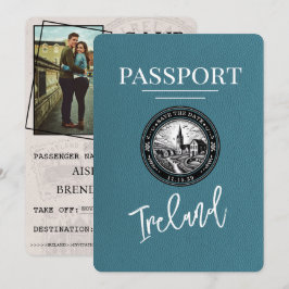 Reserve A Data Teal Ireland Passport Save Date (Salva A Data)
