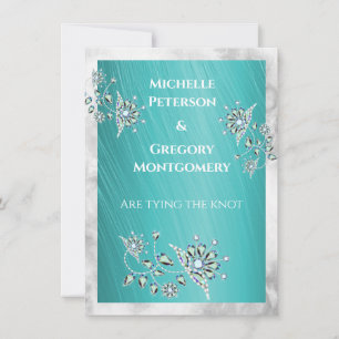 Reserve A Data Teal Rhinestone Jewel com Borda Marble