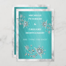 Teal Rhinestone Jewel Marble Border