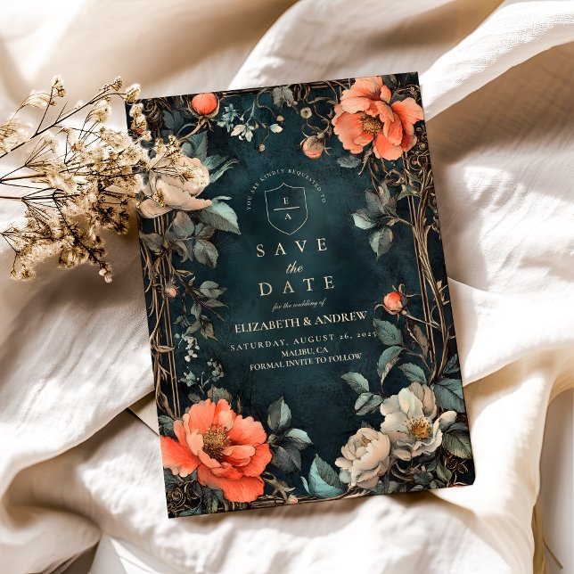 Reserve A Data Tema de Casamento de Elegância Escura (Criador carregado)