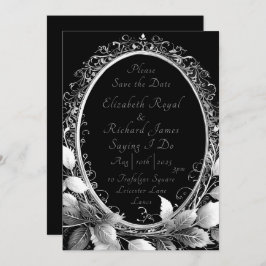 Reserve A Data Tema de casamento luxuoso preto e ouro Elegante