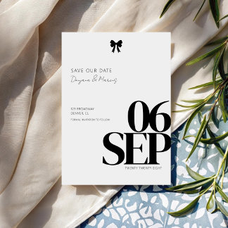 Reserve A Data Tema de Casamento Simples Minimalista Arco Preto