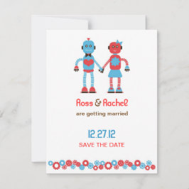 Reserve A Data Tema de Robô Fofo para Casamento Save the Date