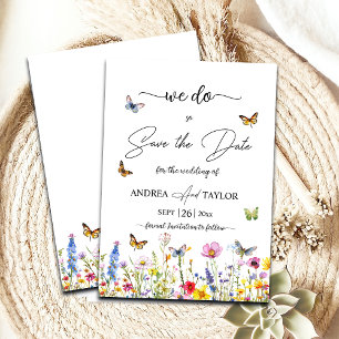 Reserve A Data Temos! Flores Selvagens Borboletas Elegantes
