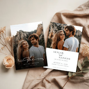 Reserve A Data Tendy Script Modern Minimalista Foto De Casamento