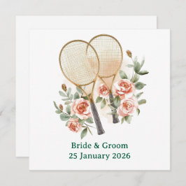 Reserve A Data Tennis Save the date Invitation  for Wedding 