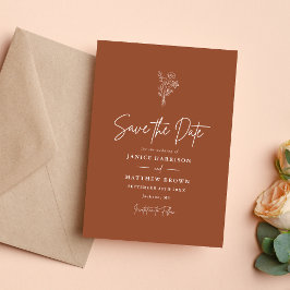 Reserve A Data Terracota Botânicos Minimalistas Boho Casamento