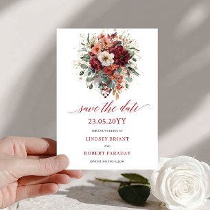 Reserve A Data Terracota Elegante Save the Date Dourado de Outono