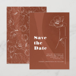 Reserve A Data Terracota Minimalista Boho Floral Salve A Data