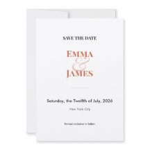 Terracota Minimalista E comercial Save the Date
