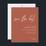 Reserve A Data Terracota Moderna<br><div class="desc">Lindas Terracotas Save The Dates com um design minimalista e moderno.</div>