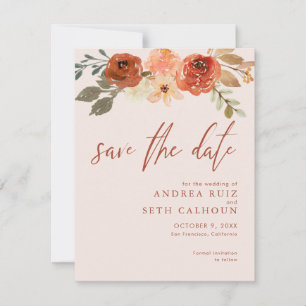 Reserve A Data Terracotta Aquarela Floral Salve A Data