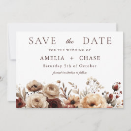 Reserve A Data Terracotta Bohemian Floral Wedding