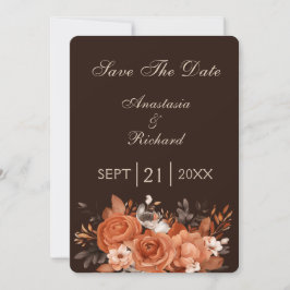 Reserve A Data Terracotta Escuro e Casamento Laranja Queimado