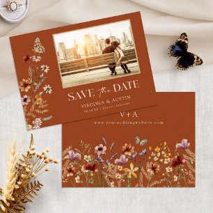 Reserve A Data Terracotta Flat Save The Date Card