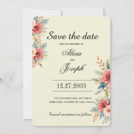 Reserve A Data Terracotta Florais Flor Save the Date