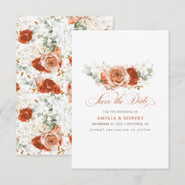 Reserve A Data Terracotta Floral Boho Salvar a Data