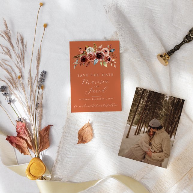 Reserve A Data Terracotta Foto Floral Salvar Data (Criador carregado)