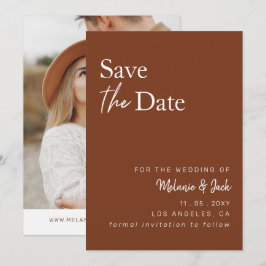 Reserve A Data Terracotta Simple Calliographic Foto Salvar A Data