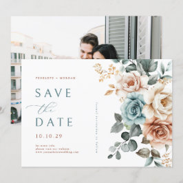 Reserve A Data Terracotta Teal Neutral Watercolor casamento flora
