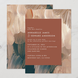 Reserve A Data Terracotta teal painterly moderna na moda casament