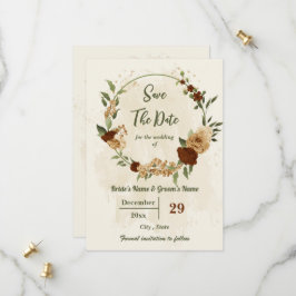 Reserve A Data terracotta terra-tona floral casamento verde