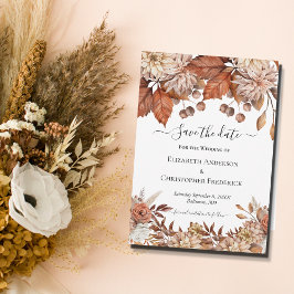 Reserve A Data Terracotta White Brown Floral Código QR Boho Casam