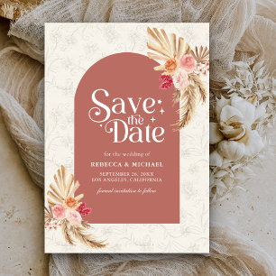 Reserve A Data Terthy Floral Pampas Cinnamon Casamento