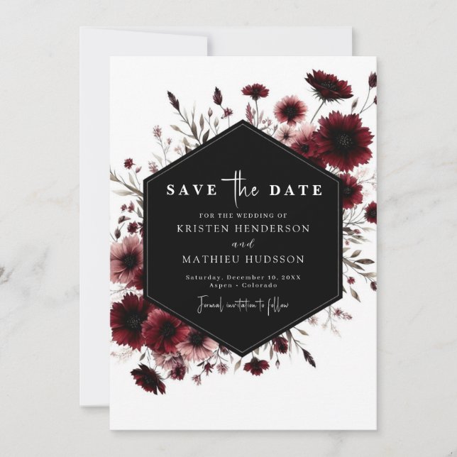 Reserve A Data Terthy Minimal Burgundy Wedding (Frente)