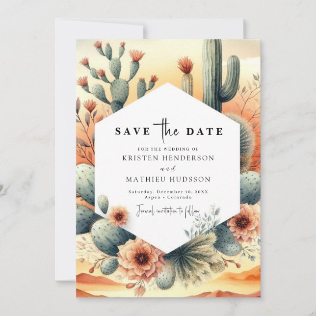 Reserve A Data Terthy Watercolor Cactus Wedding (Frente)