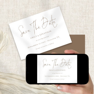 Reserve A Data Texto Castanho De Script Minimalista Salvar A Data