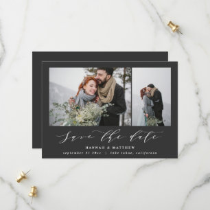 Reserve A Data Texto de script foto elegante casamento moderno