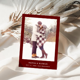 Reserve A Data Texto e foto do elegante vermelho escuro | Casamen