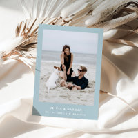 Texto Elegante Azul em Pó e Foto | Casamento